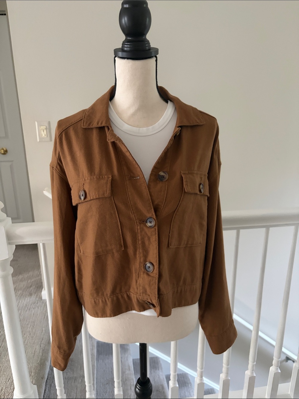Old Navy  Brown Button-Front Utility Jacket